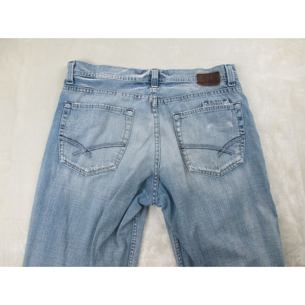 BKE Marshall Pants Mens 36 Blue Denim Jeans Straight Distressed Whiskered 36X36* - Picture 6 of 16
